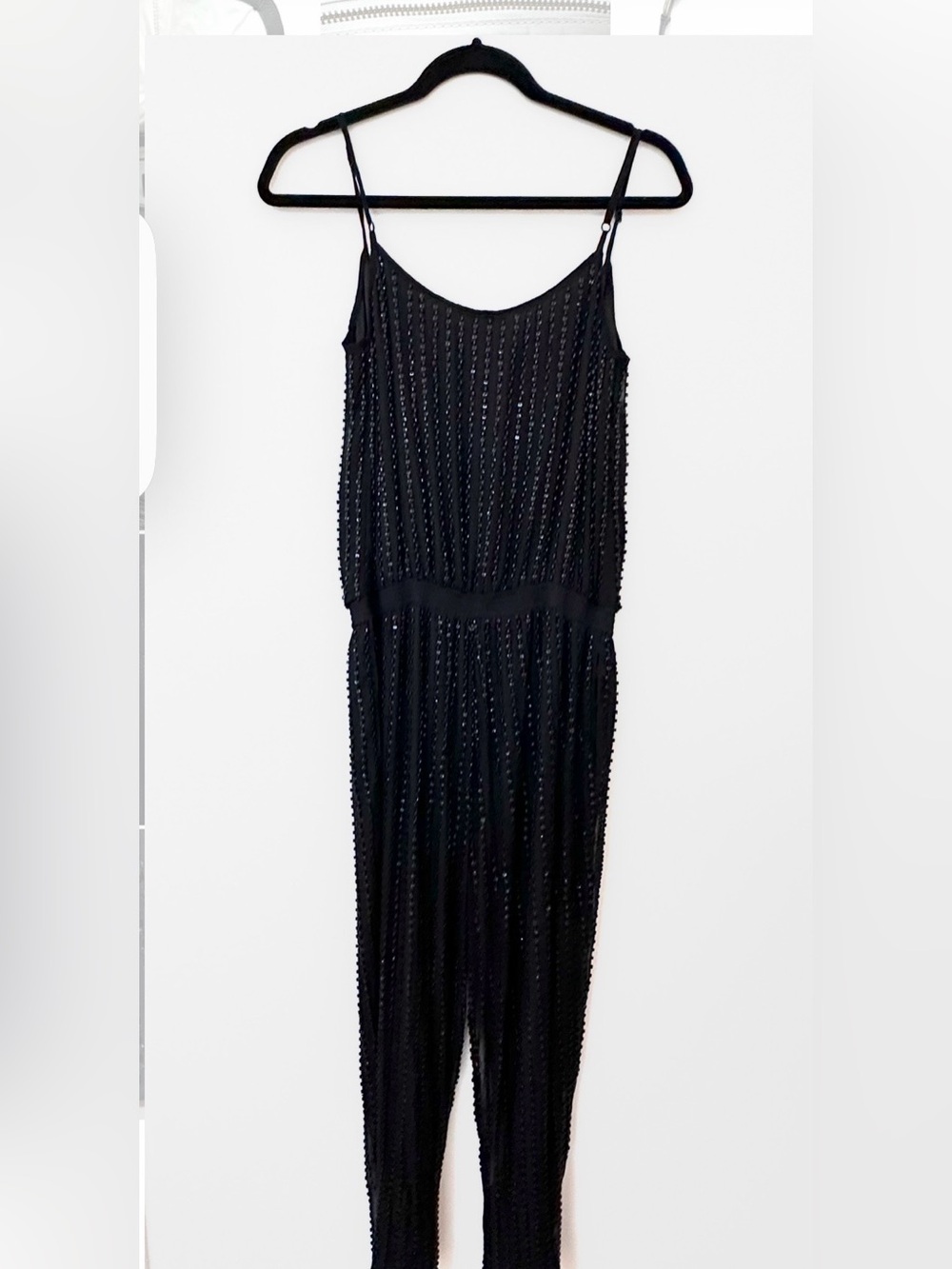 PARKER Black Beaded Sleeveless Jumpsuit
Sz S